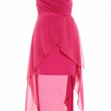 Strapless Party Dress, High Low Prom..