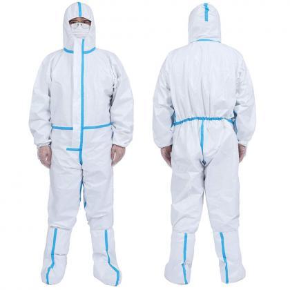 Disposable Hooded Protective Coverall Isolation..