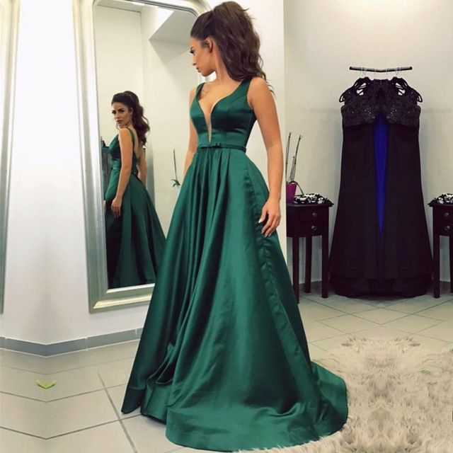 green grad dress