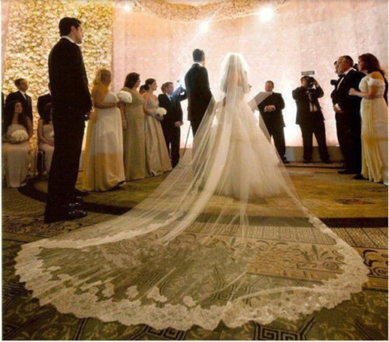 Hg 567 Luxury Wedding Cathedral Veils Long Veils 5 M Veils Cheap